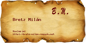 Bretz Milán névjegykártya