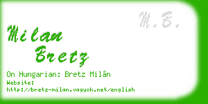 milan bretz business card